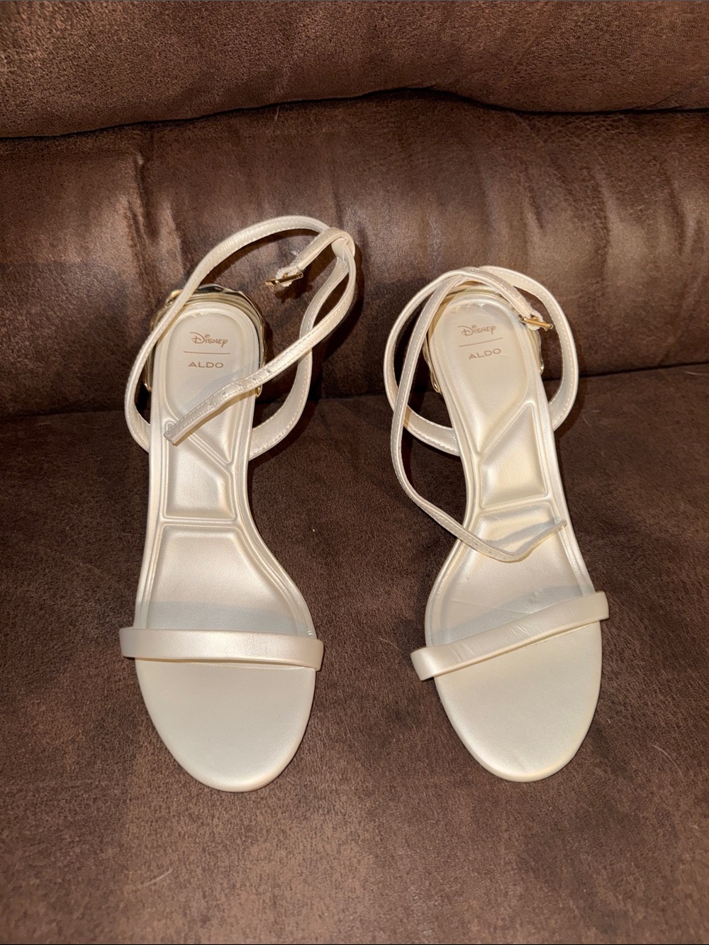 Disney Ariel Aldo Women's Cream Strappy Ankle Strap Heels